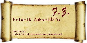 Fridrik Zakariás névjegykártya